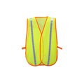 2W International Mesh Vest With Trim and Stripe, Lime 8028A